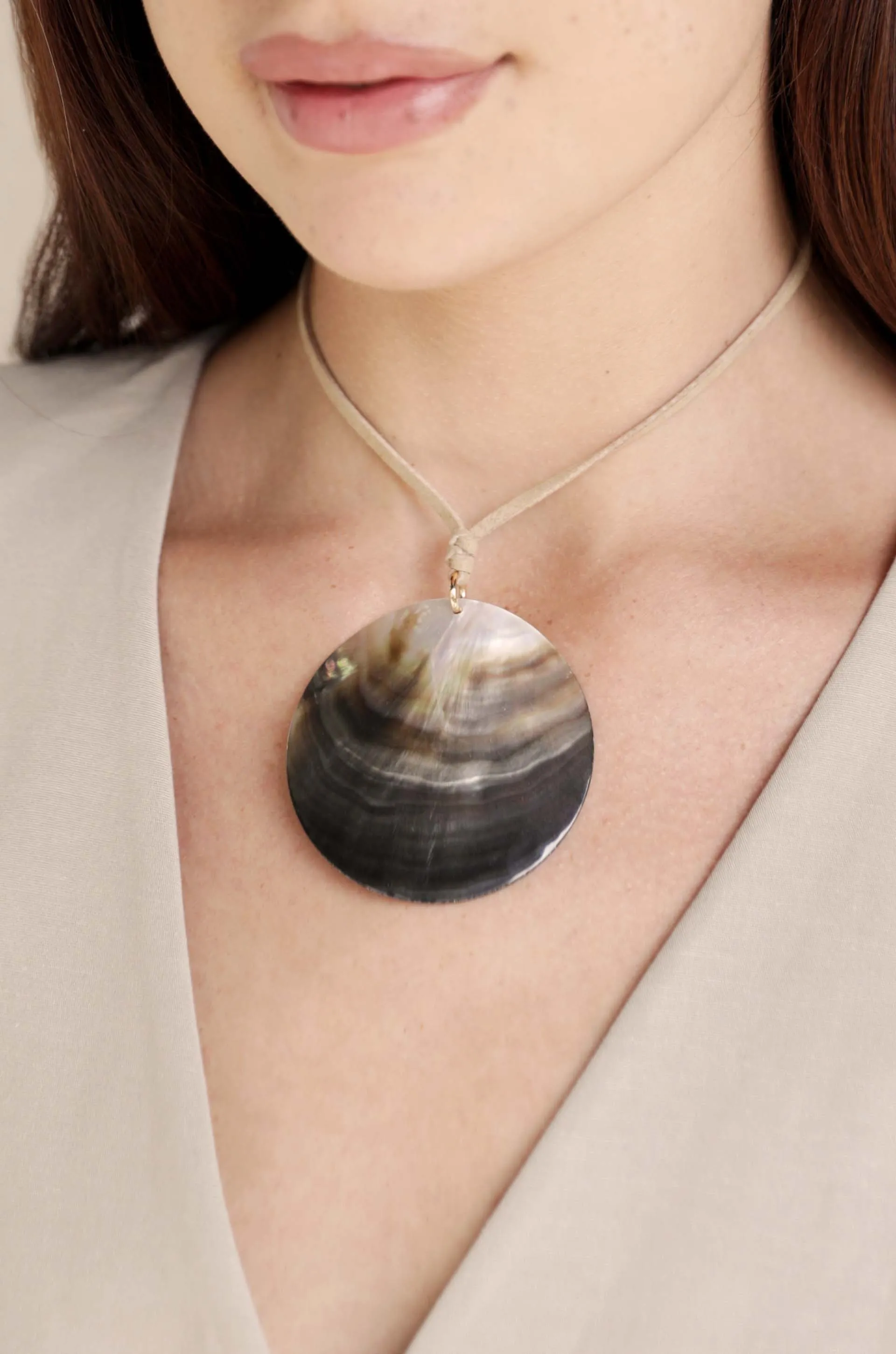 Opalescent Shell and 18k Gold Plated Necklace Set