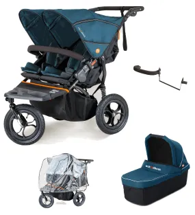 Out n About Nipper V5 Double Pushchair Starter Bundle - Highland Blue