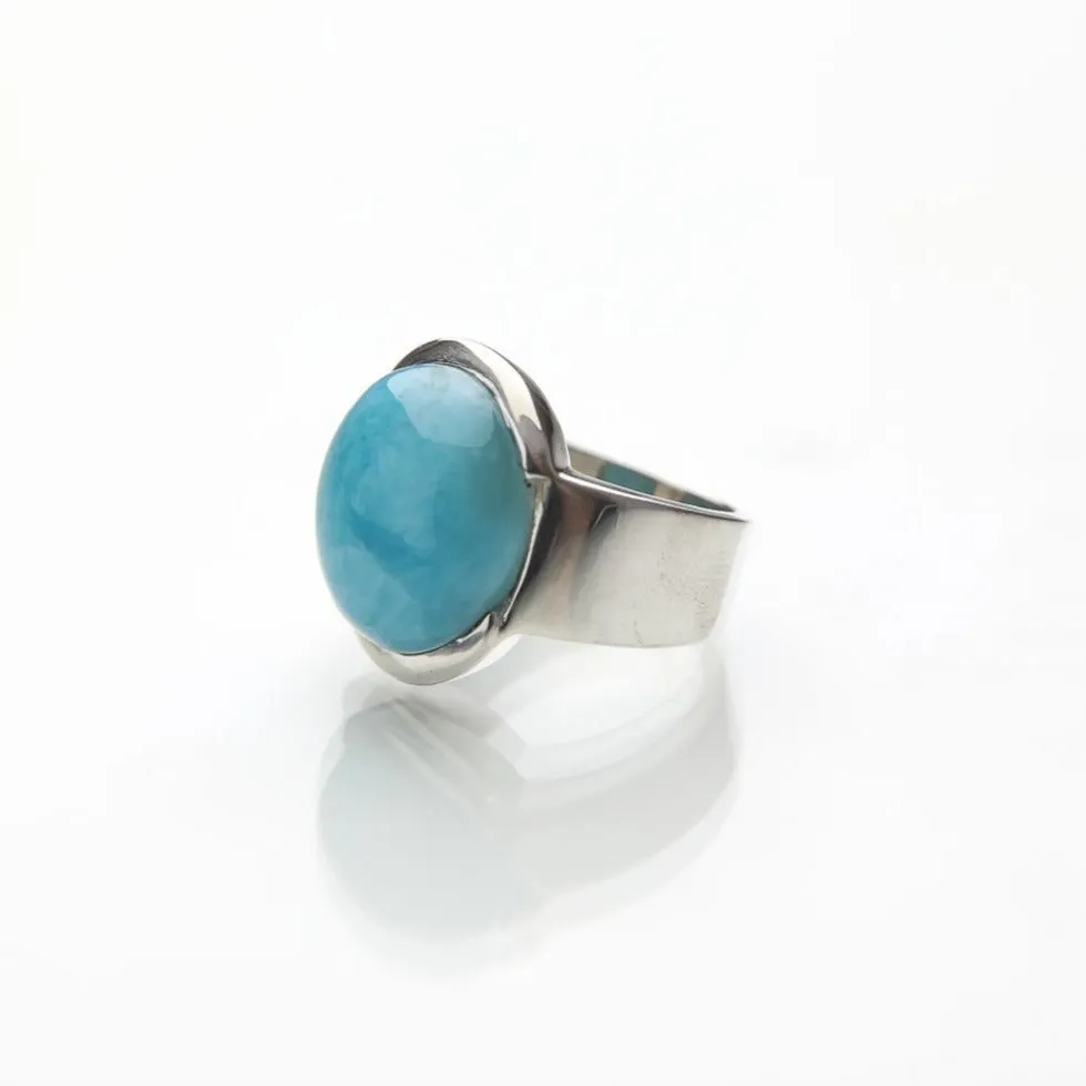 Oval Larimar Ring Kira