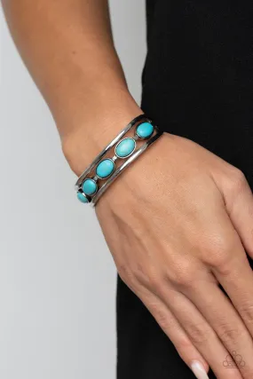 Paparazzi Bracelet ~ River Rock Canyons - Blue Cuff Bracelet