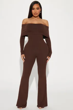 Perfectly Good At It Jumpsuit  - Chocolate