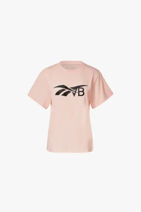 Reebok x VB Logo T-shirt in Coral Glow