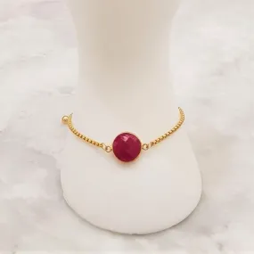 Round Ruby Slider Bracelet