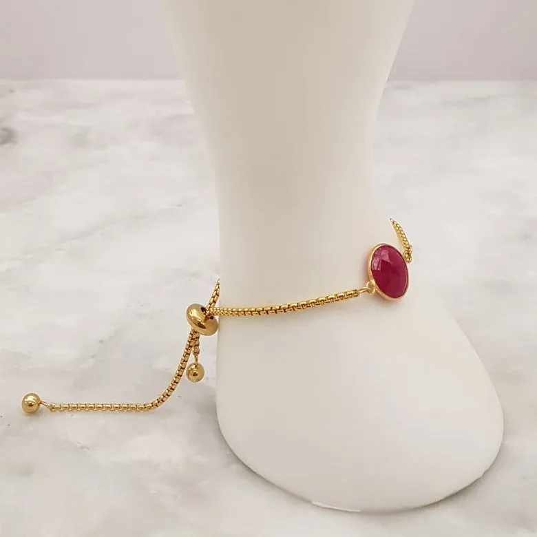 Round Ruby Slider Bracelet