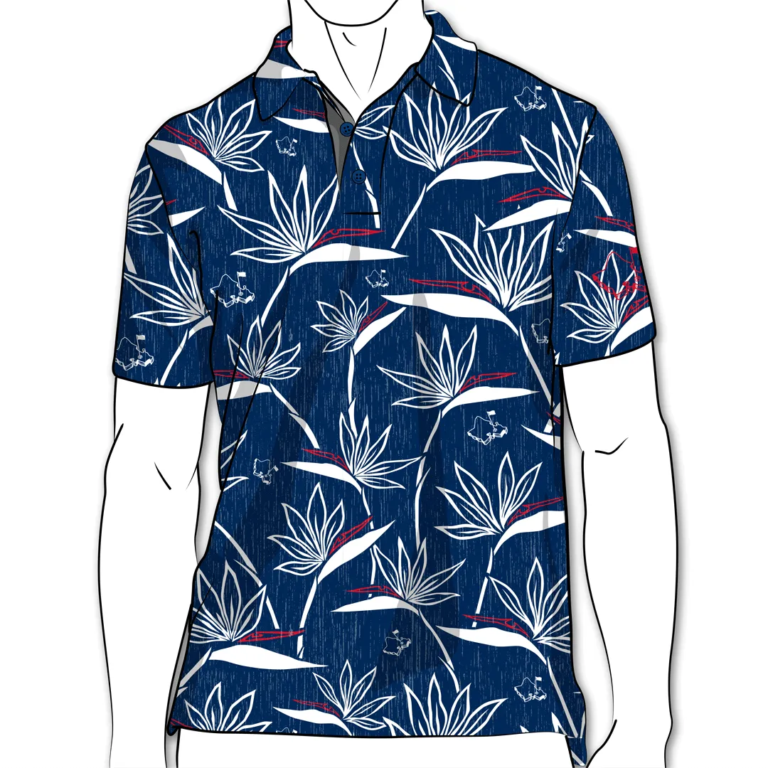 RWB Birdies of Paradise - OGA Men's Polo - Red/White/Blue