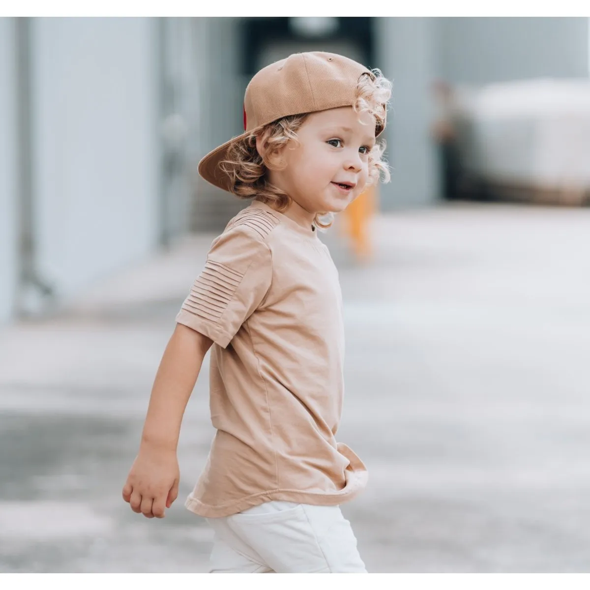 Short Sleeve Biker Shirt- Wheat