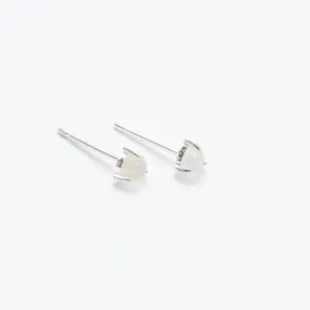 Silver Prong Set Opal Studs