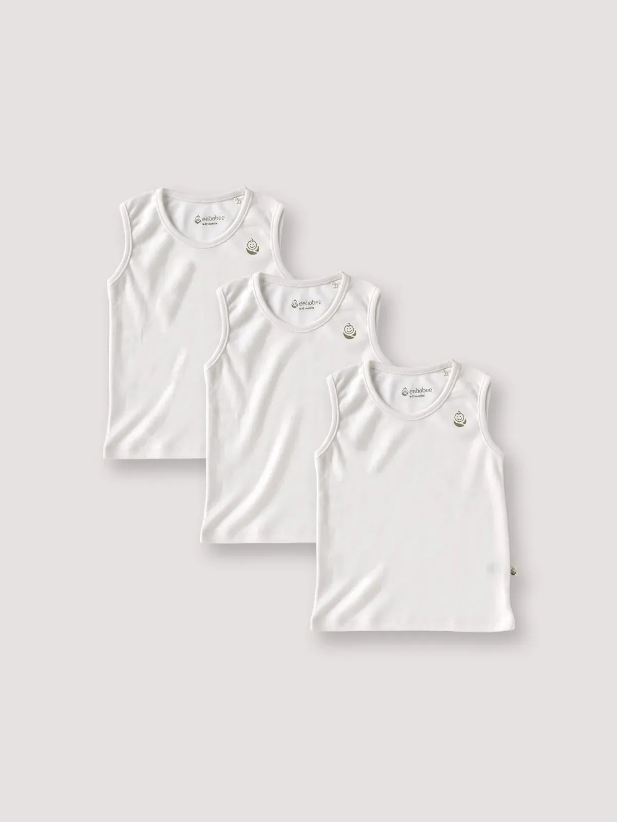 Sleeveless pure white vest combo newborn