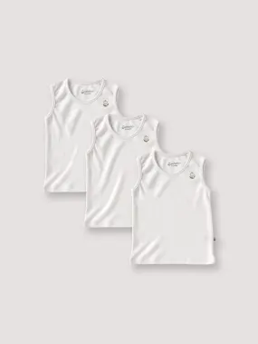 Sleeveless pure white vest combo newborn