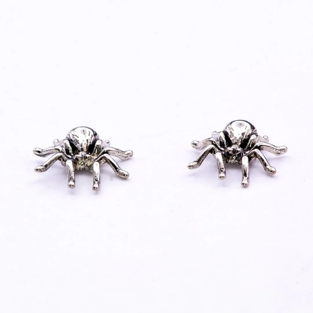 Spider Sterling Silver Stud Earrings, Ready to Ship