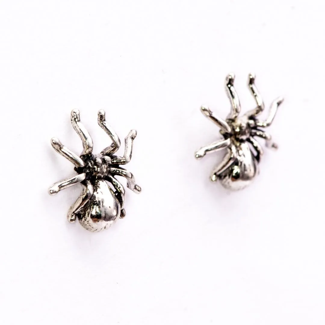 Spider Sterling Silver Stud Earrings, Ready to Ship