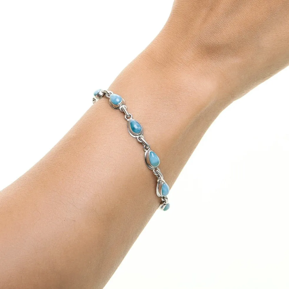 Teardrop Larimar Bracelet Godiva