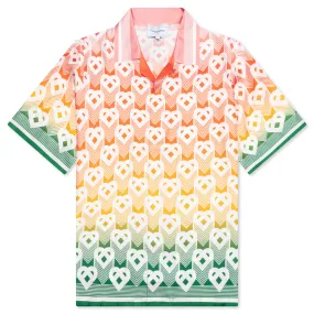 Unisex Cuban Collar S/S Shirt - Heart Monogram Gradient