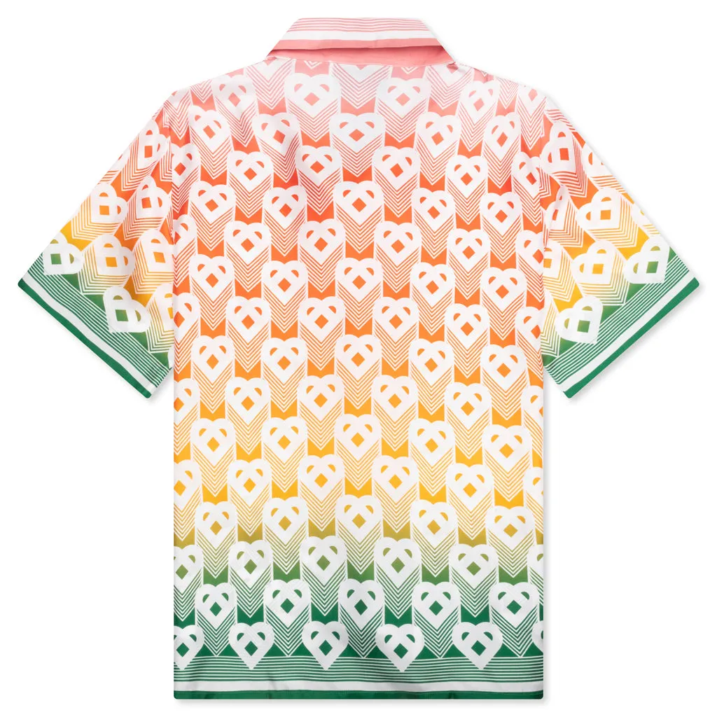 Unisex Cuban Collar S/S Shirt - Heart Monogram Gradient