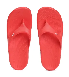 Unisex Junior's Single Colour Flip Flops - Fed Red & White