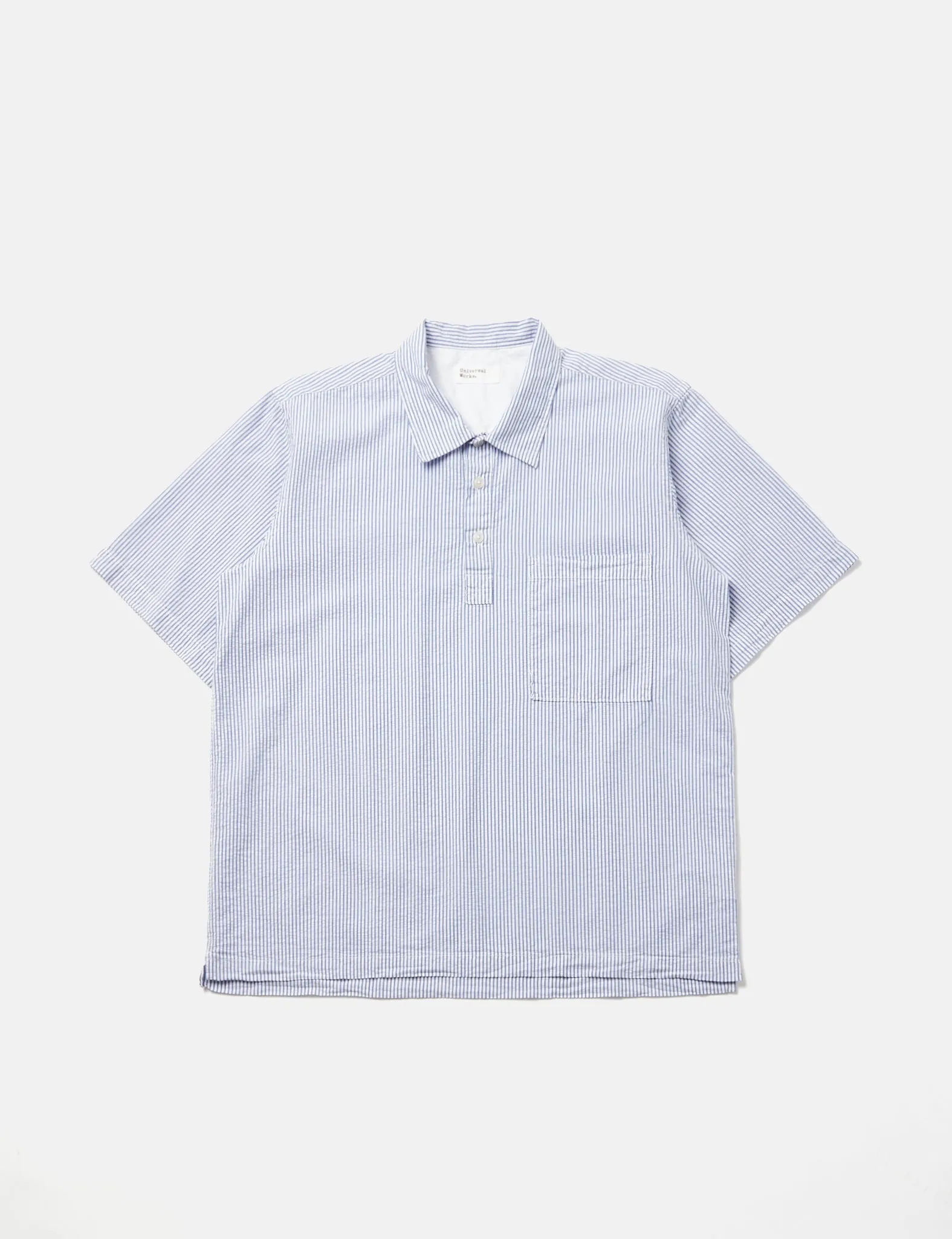 Universal Works Pullover Shirt (Organic) - Blue Stripe