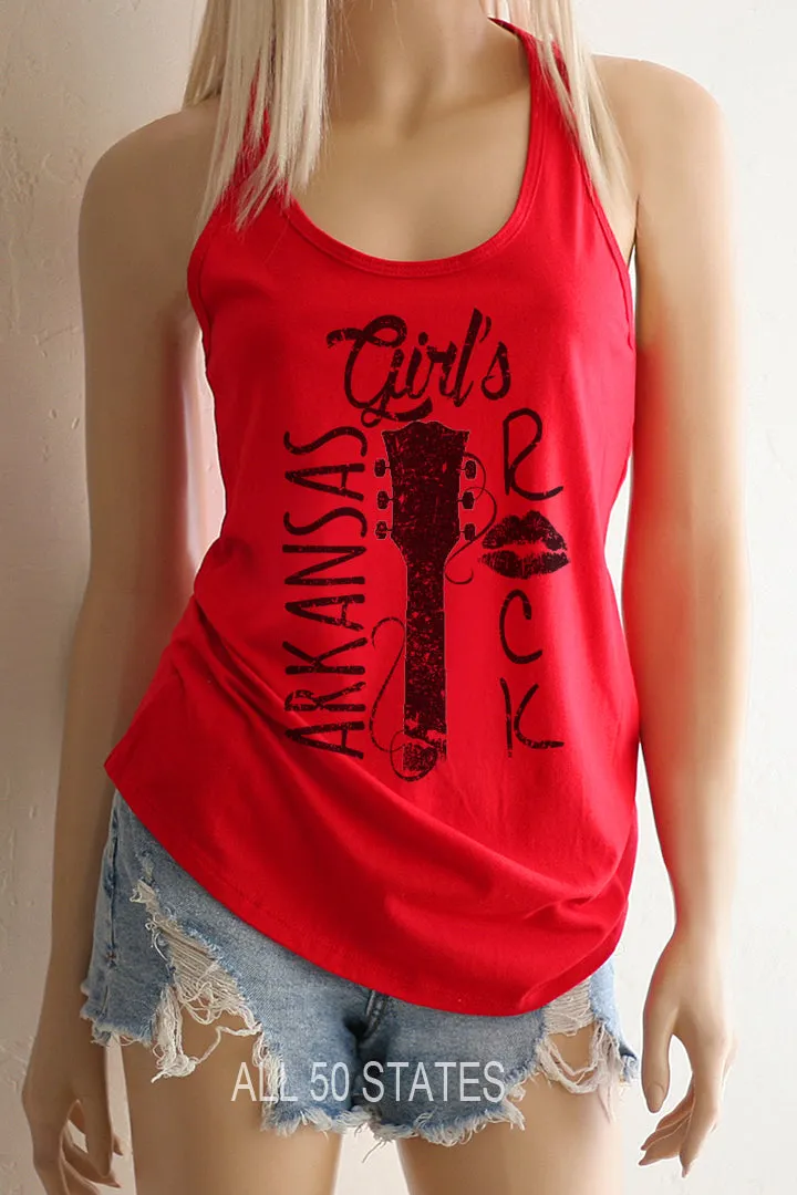 Your State Girl's Rock Racerback Tank Top - ALL STATES AVAILABLE