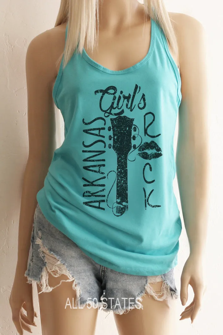 Your State Girl's Rock Racerback Tank Top - ALL STATES AVAILABLE