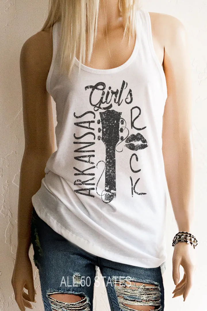 Your State Girl's Rock Racerback Tank Top - ALL STATES AVAILABLE