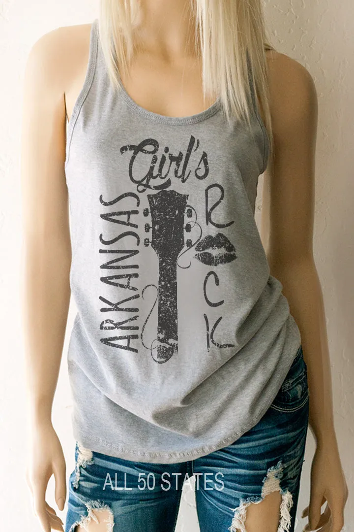 Your State Girl's Rock Racerback Tank Top - ALL STATES AVAILABLE